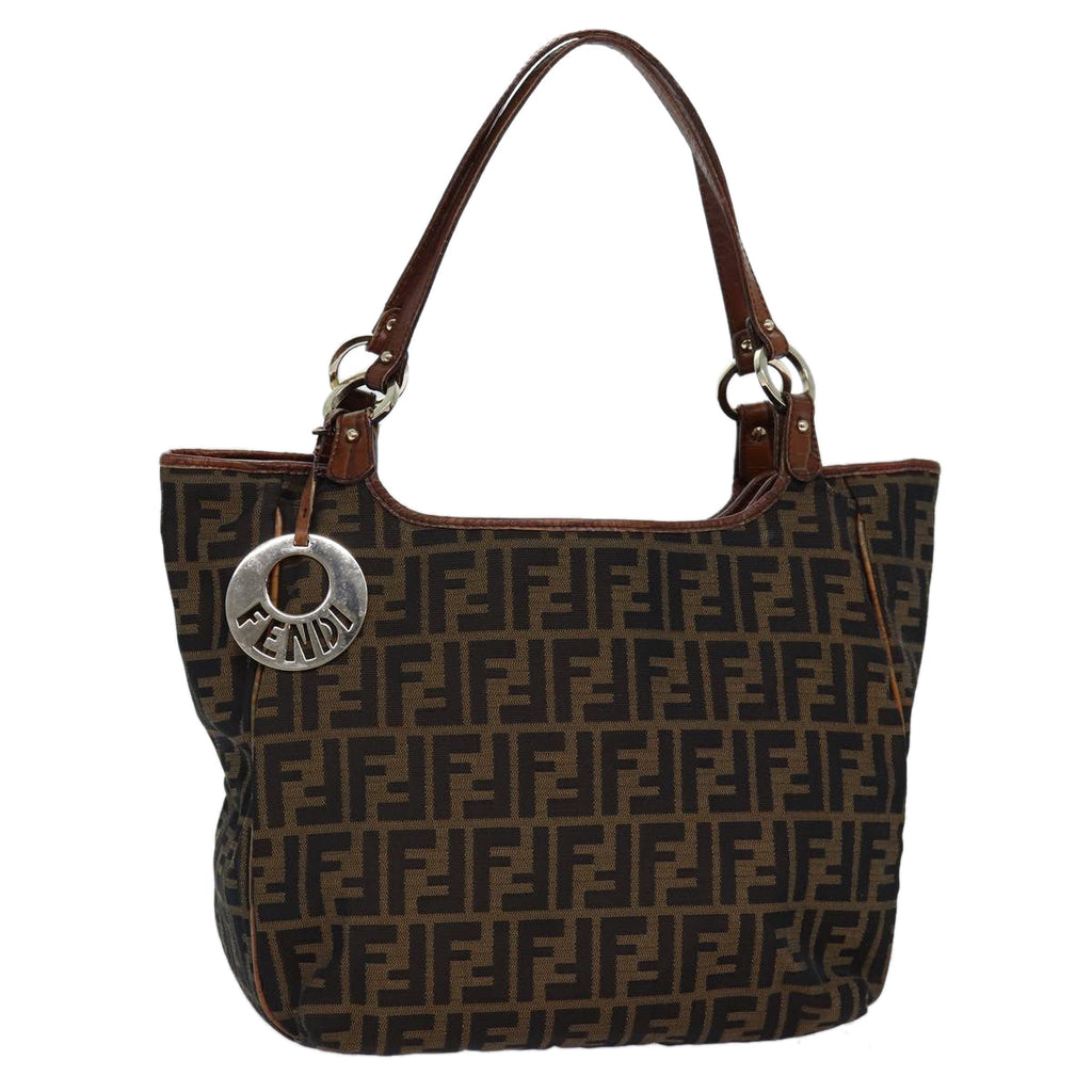 FENDI Zucca Canvas Tote Bag Black Brownbs14857