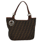 FENDI Zucca Canvas Tote Bag Black Brownbs14857