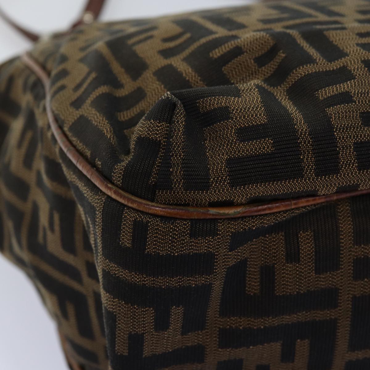 FENDI Zucca Canvas Tote Bag Black Brownbs14857