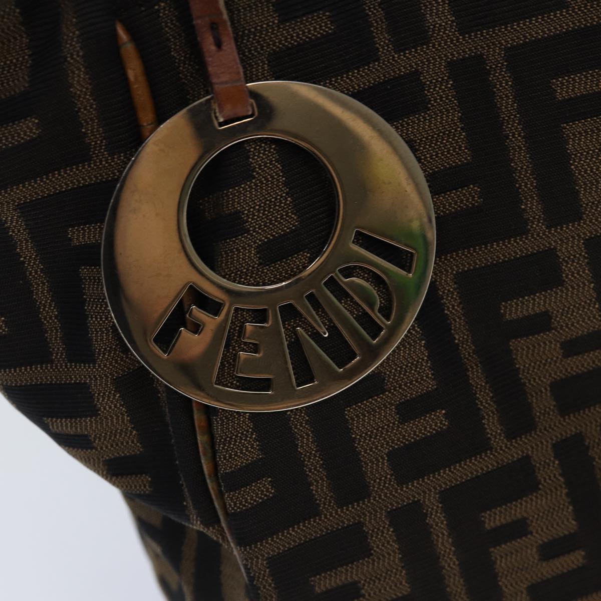 FENDI Zucca Canvas Tote Bag Black Brownbs14857