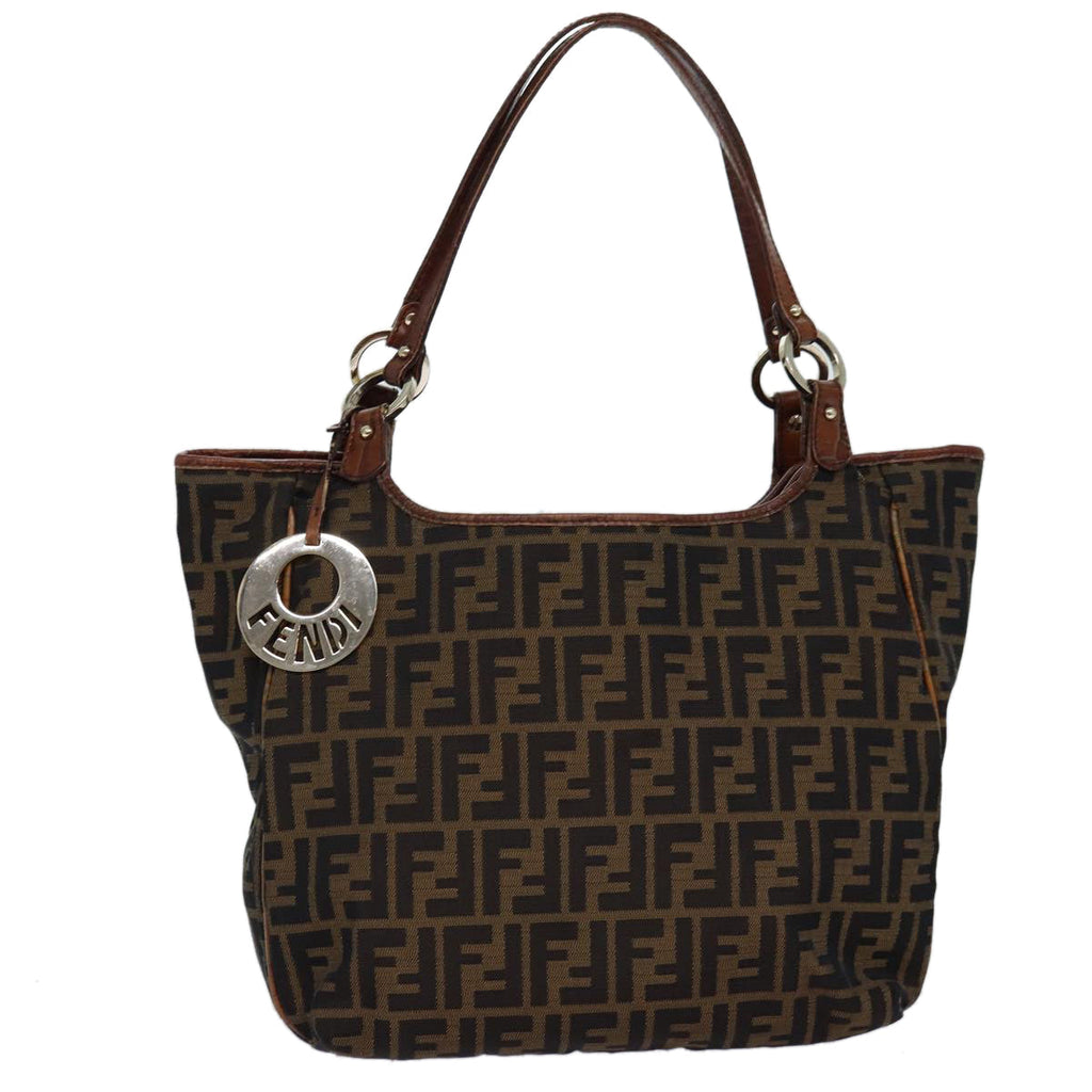 FENDI Zucca Canvas Tote Bag Black Brownbs14857