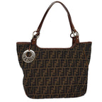 FENDI Zucca Canvas Tote Bag Black Brownbs14857