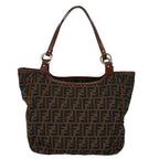 FENDI Zucca Canvas Tote Bag Black Brownbs14857