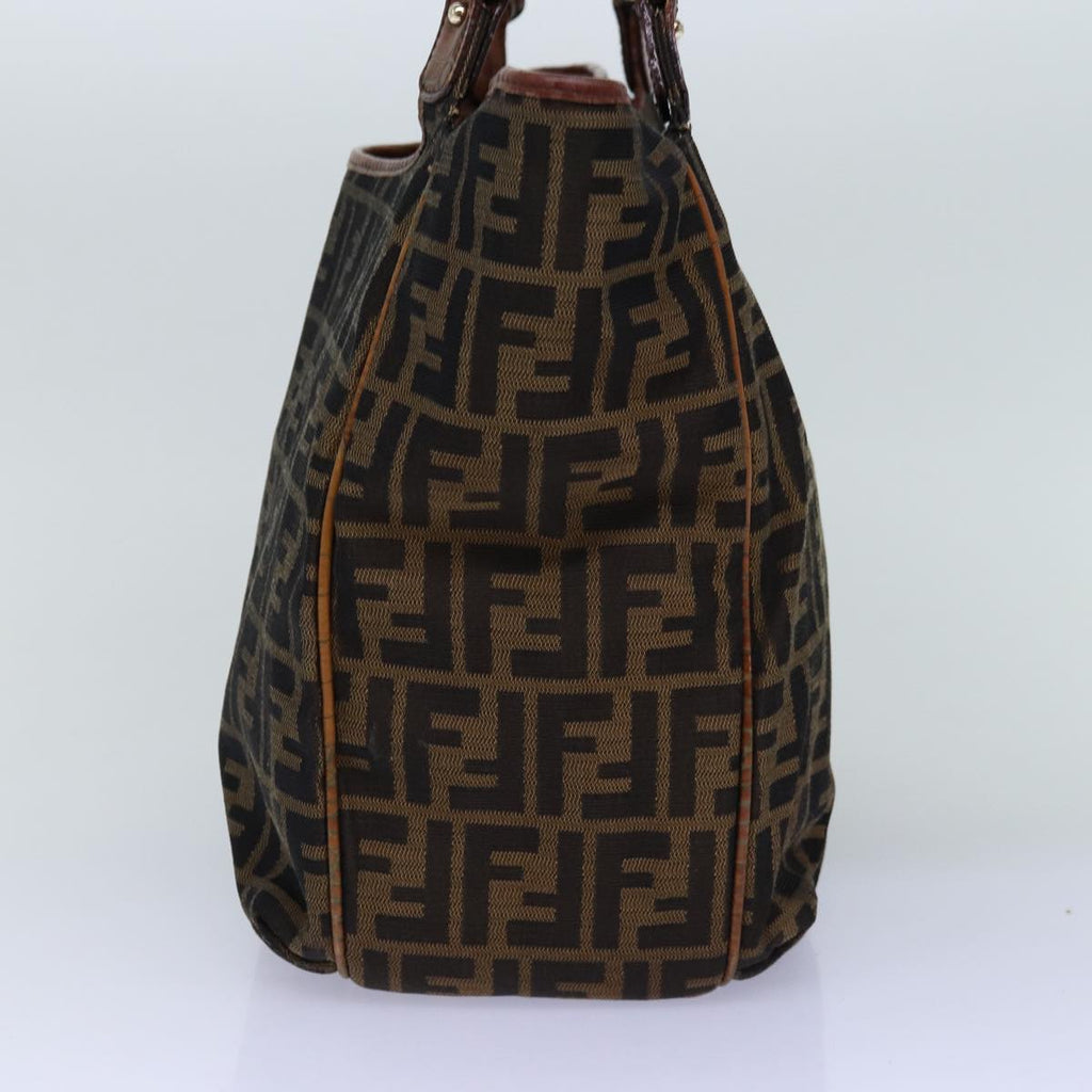 FENDI Zucca Canvas Tote Bag Black Brownbs14857