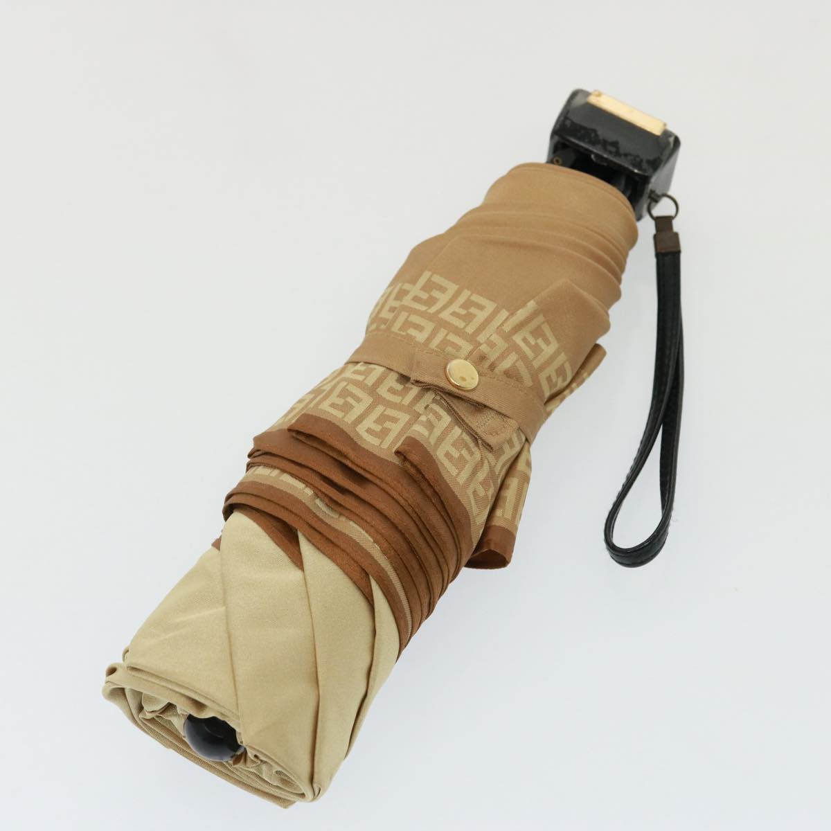 FENDI Zucchino Canvas folding Umbrella Nylon Beigebs14907