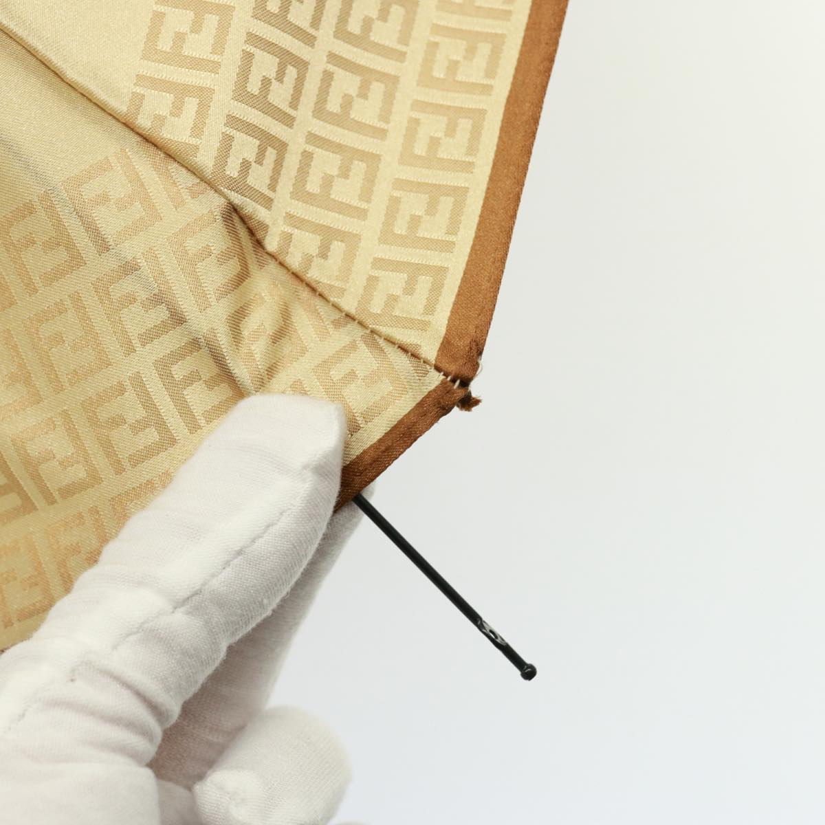 FENDI Zucchino Canvas folding Umbrella Nylon Beigebs14907