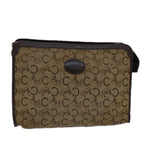 CELINE C Macadam Canvas Clutch Bag Beige  14954