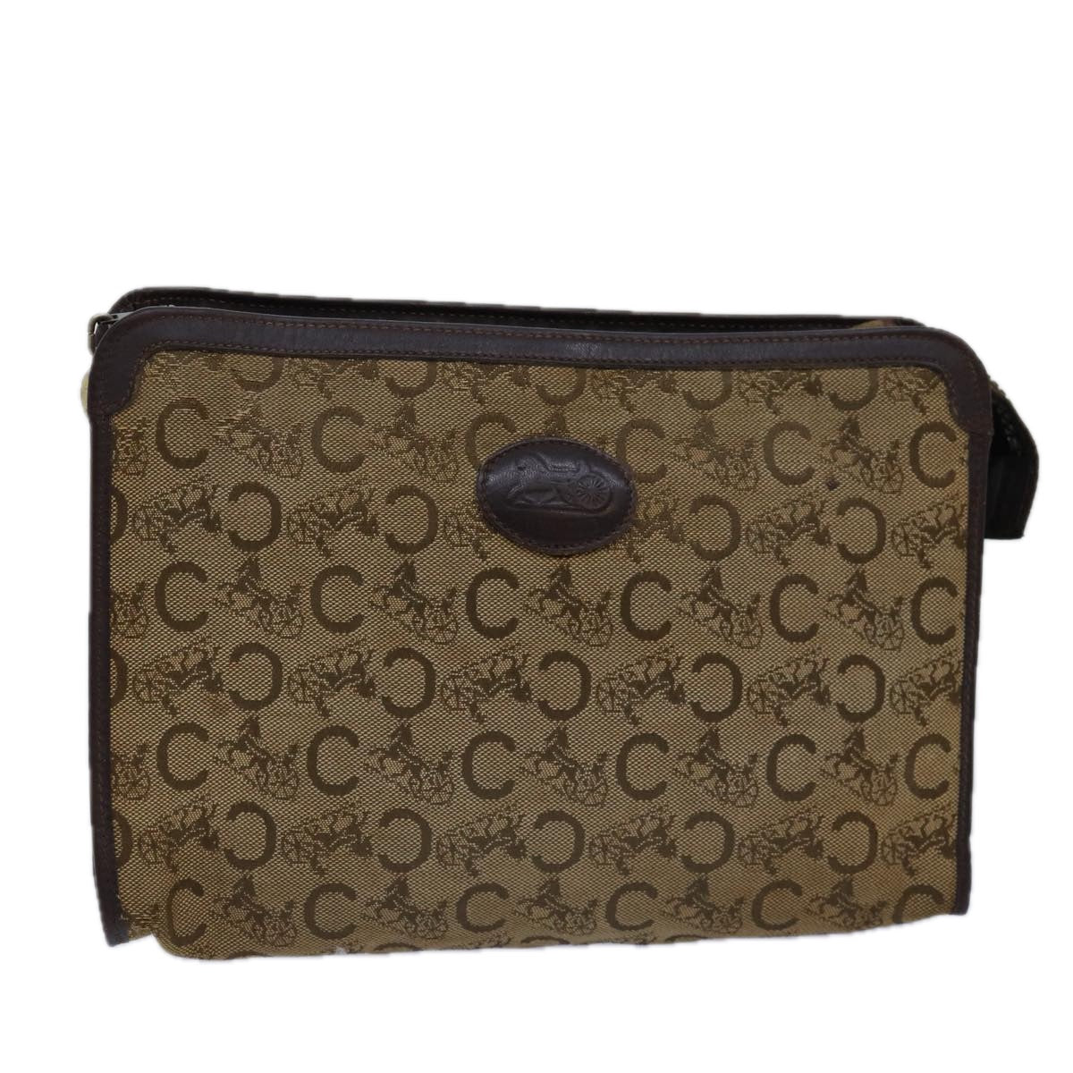 CELINE C Macadam Canvas Clutch Bag Beige  14954