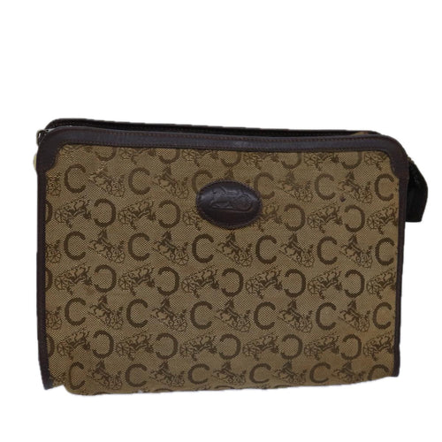 CELINE C Macadam Canvas Clutch Bag Beige  14954