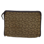CELINE C Macadam Canvas Clutch Bag Beige  14954