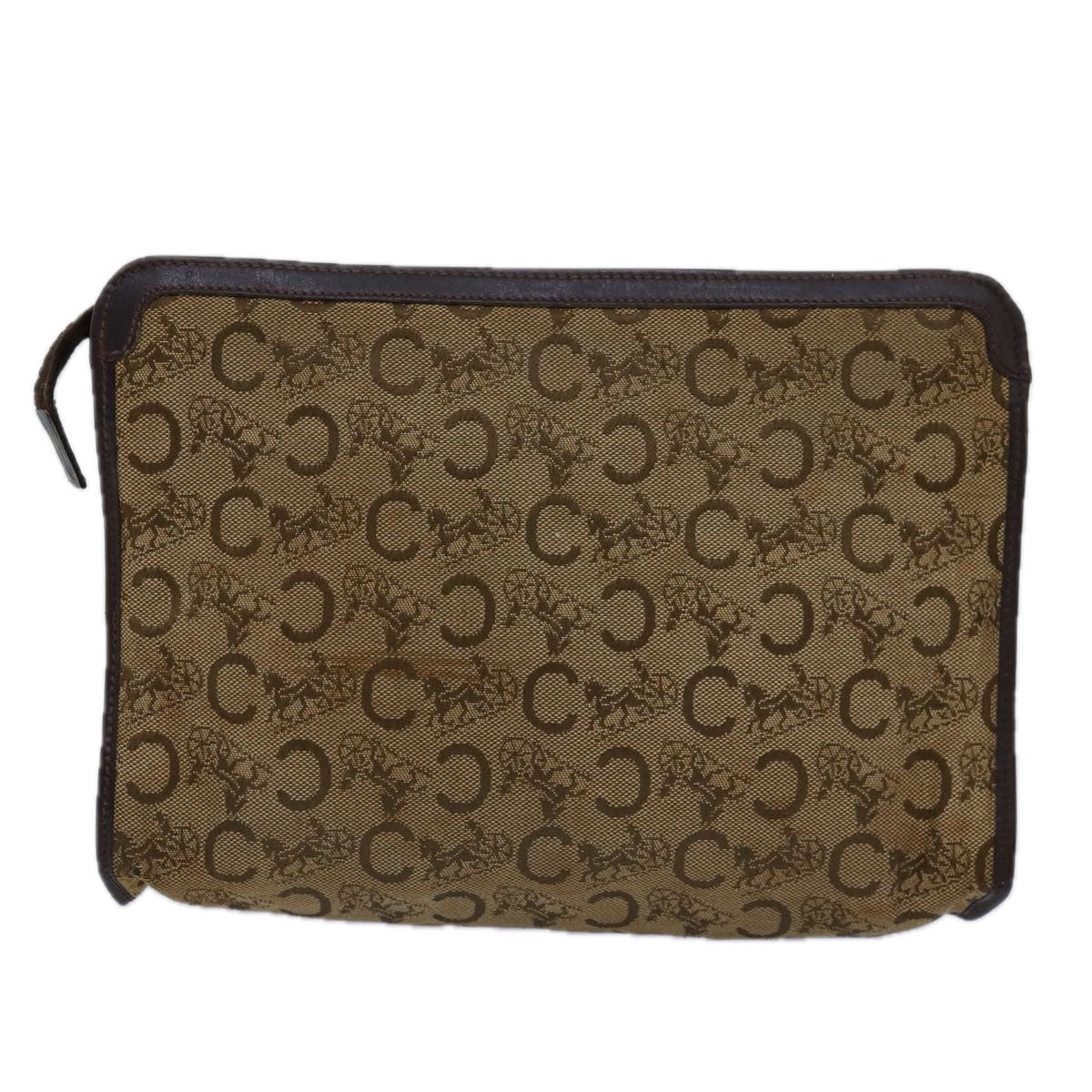 CELINE C Macadam Canvas Clutch Bag Beige  14954