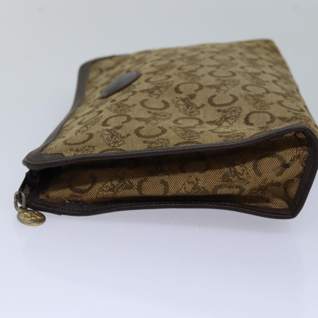 CELINE C Macadam Canvas Clutch Bag Beige  14954