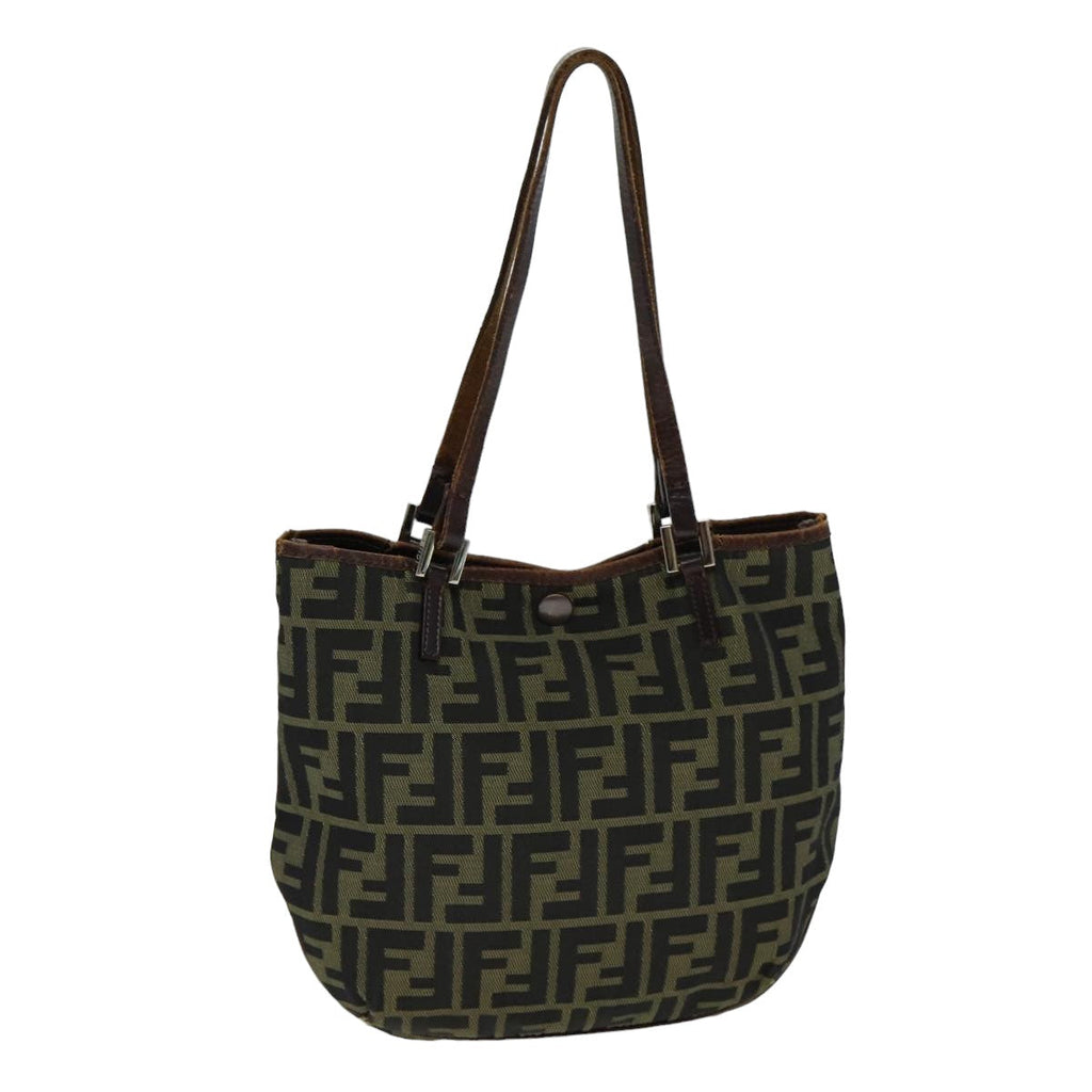FENDI Zucca Canvas Hand Bag Black Brownbs14970