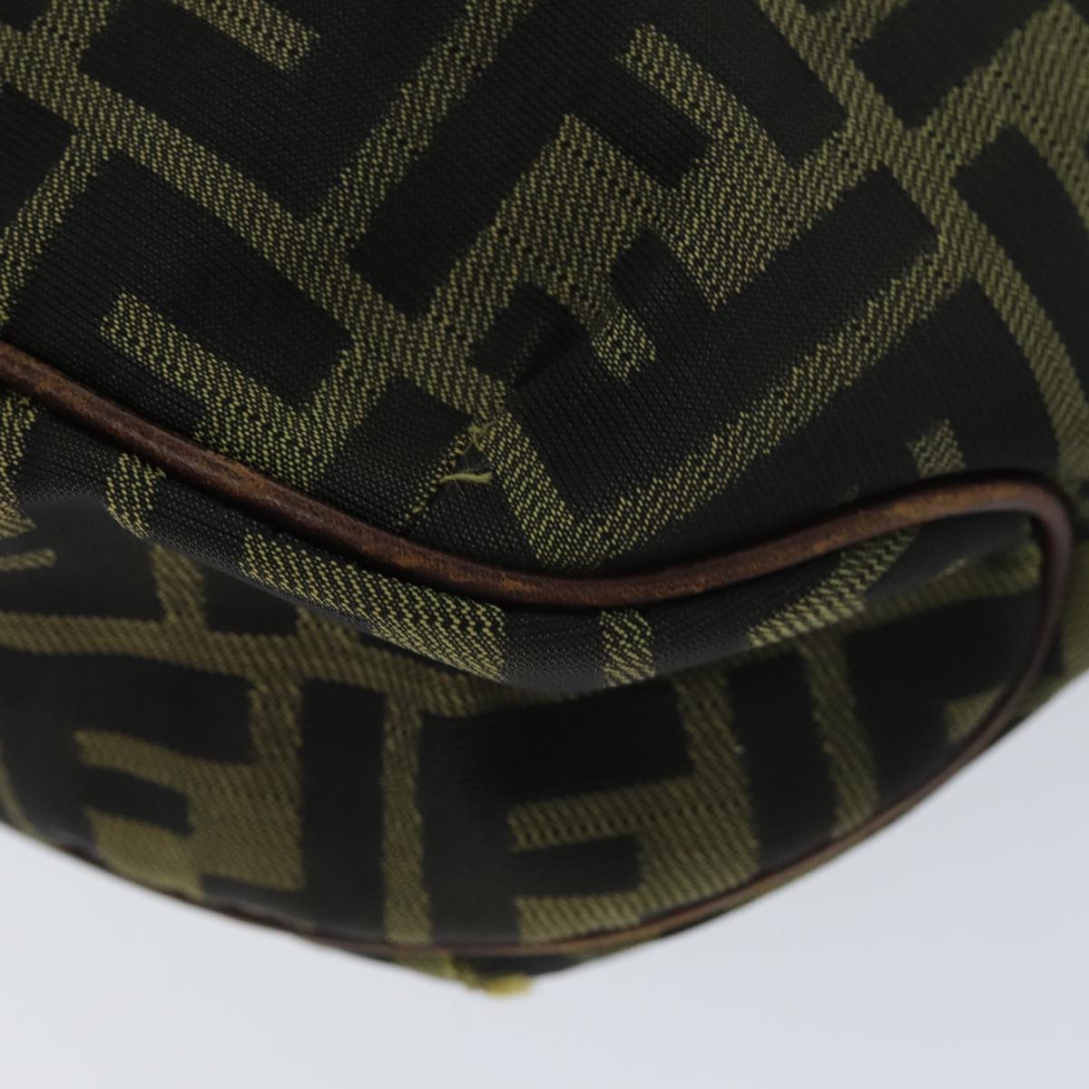 FENDI Zucca Canvas Hand Bag Black Brownbs14970