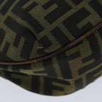 FENDI Zucca Canvas Hand Bag Black Brownbs14970