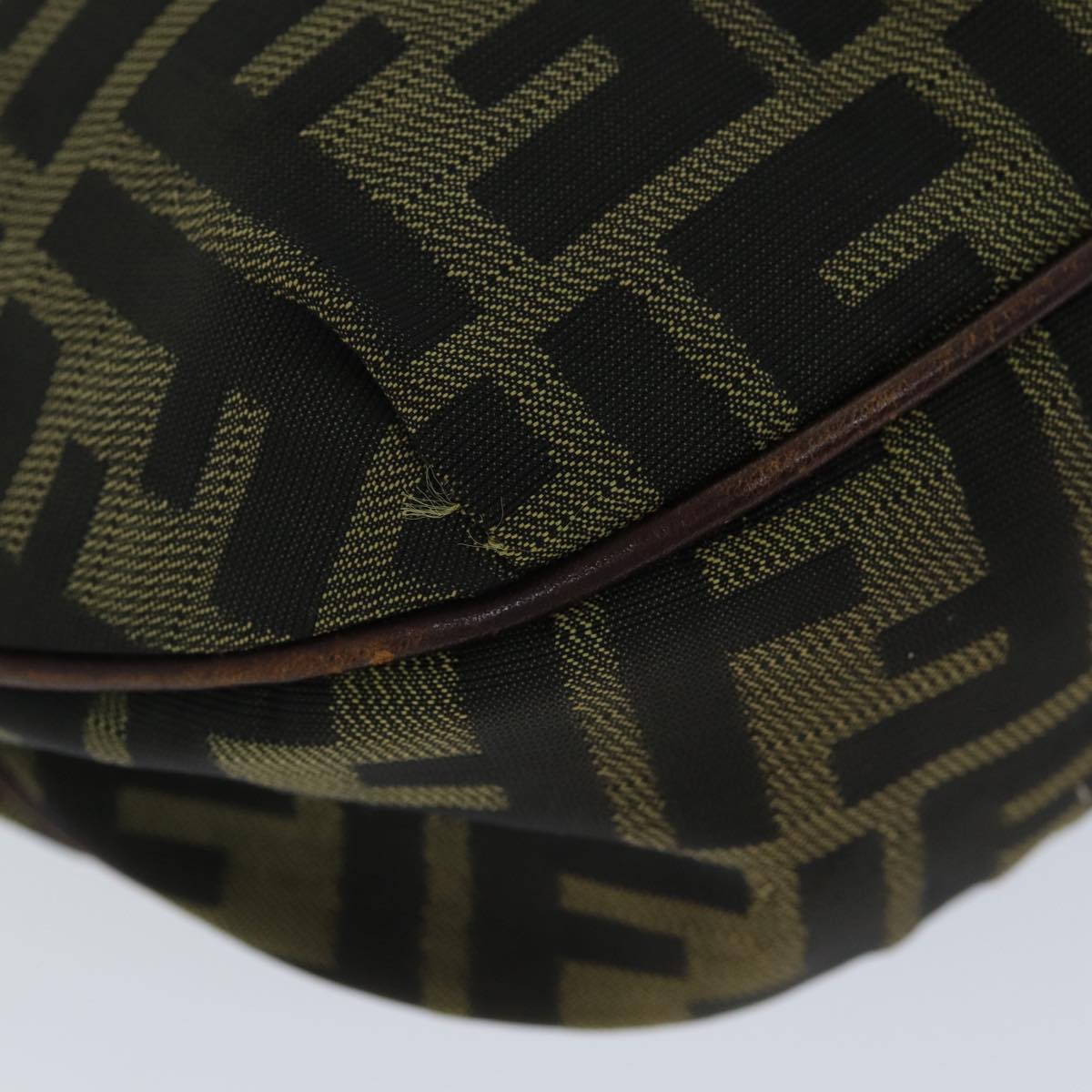 FENDI Zucca Canvas Hand Bag Black Brownbs14970