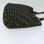 FENDI Zucca Canvas Hand Bag Black Brownbs14970