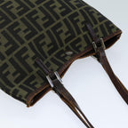 FENDI Zucca Canvas Hand Bag Black Brownbs14970