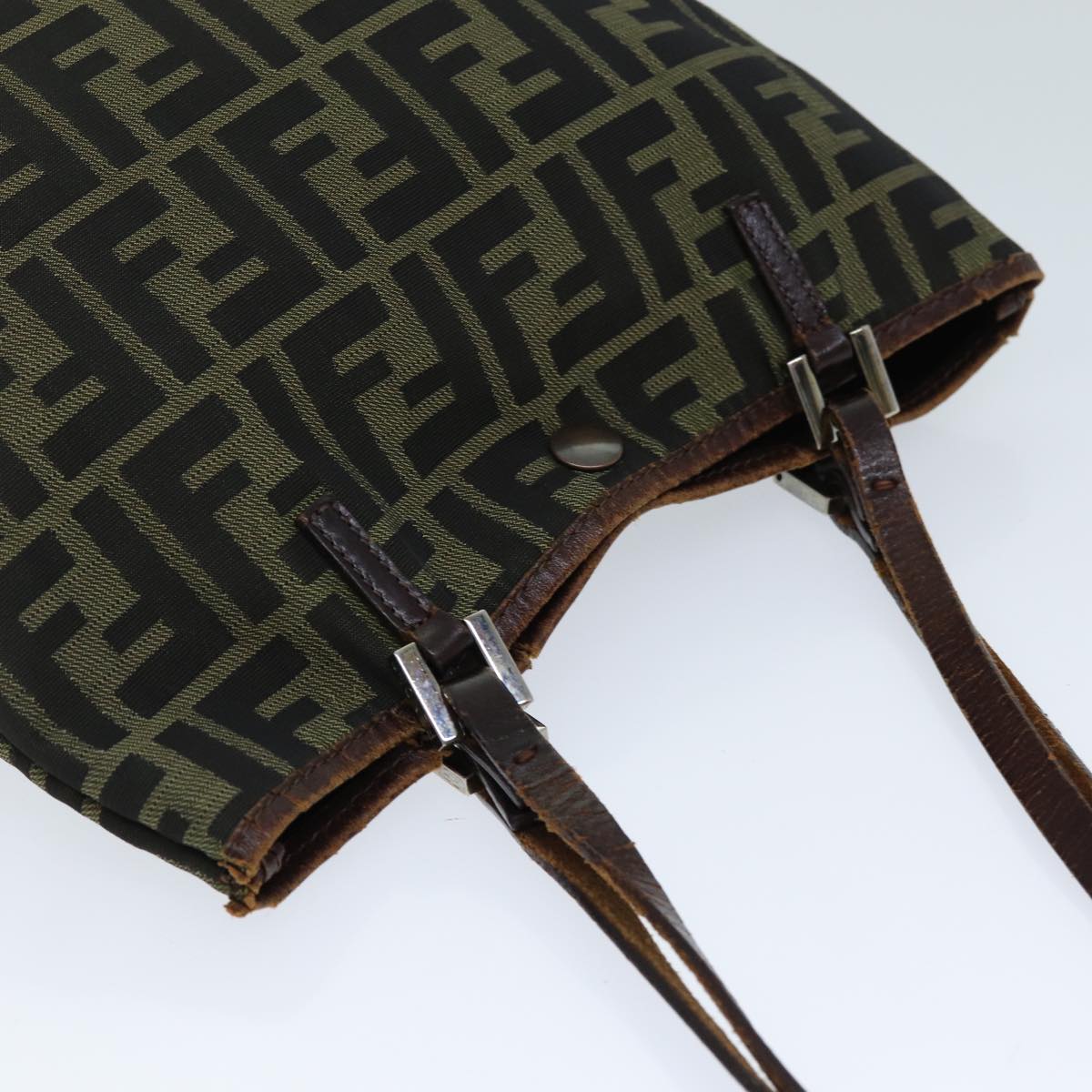 FENDI Zucca Canvas Hand Bag Black Brownbs14970