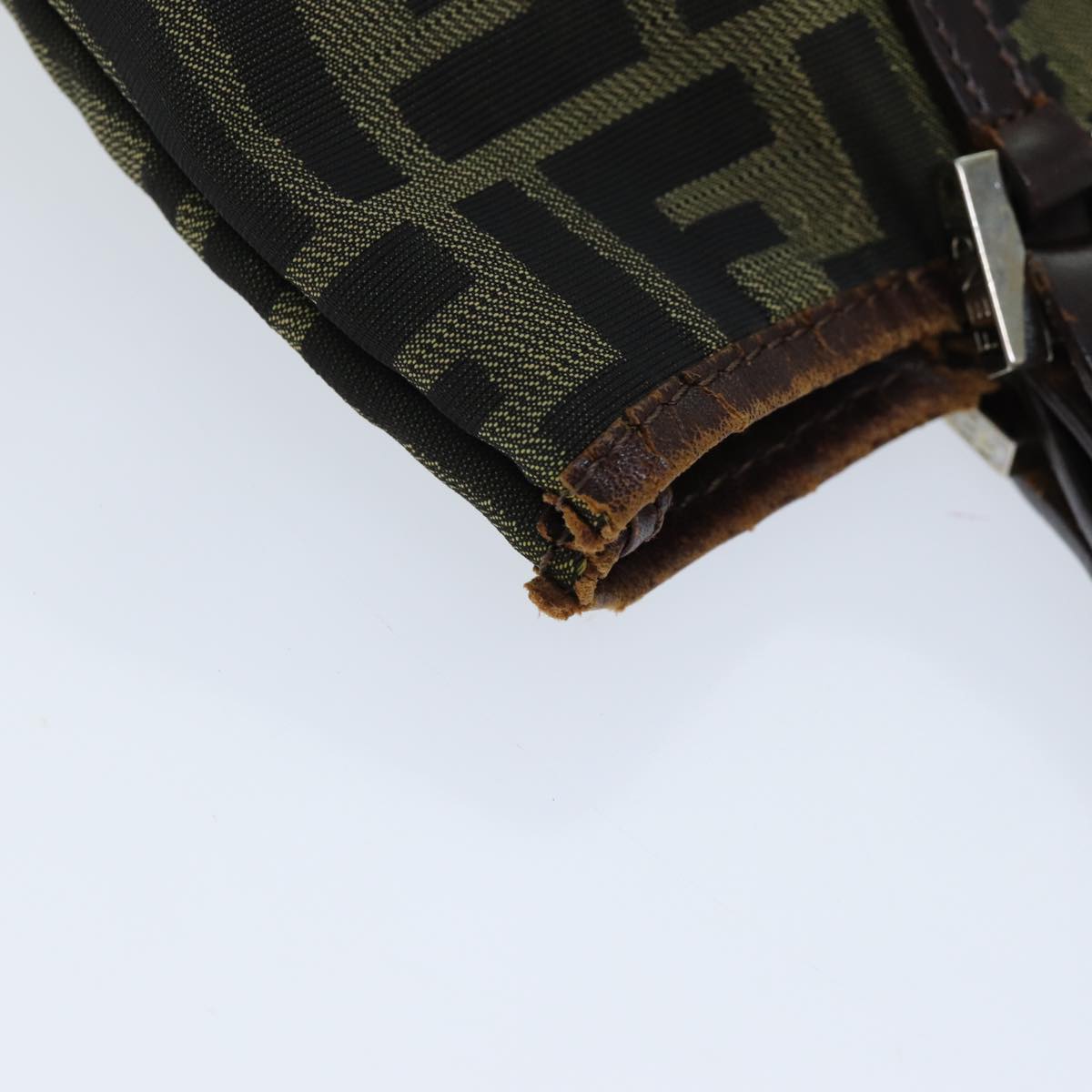 FENDI Zucca Canvas Hand Bag Black Brownbs14970