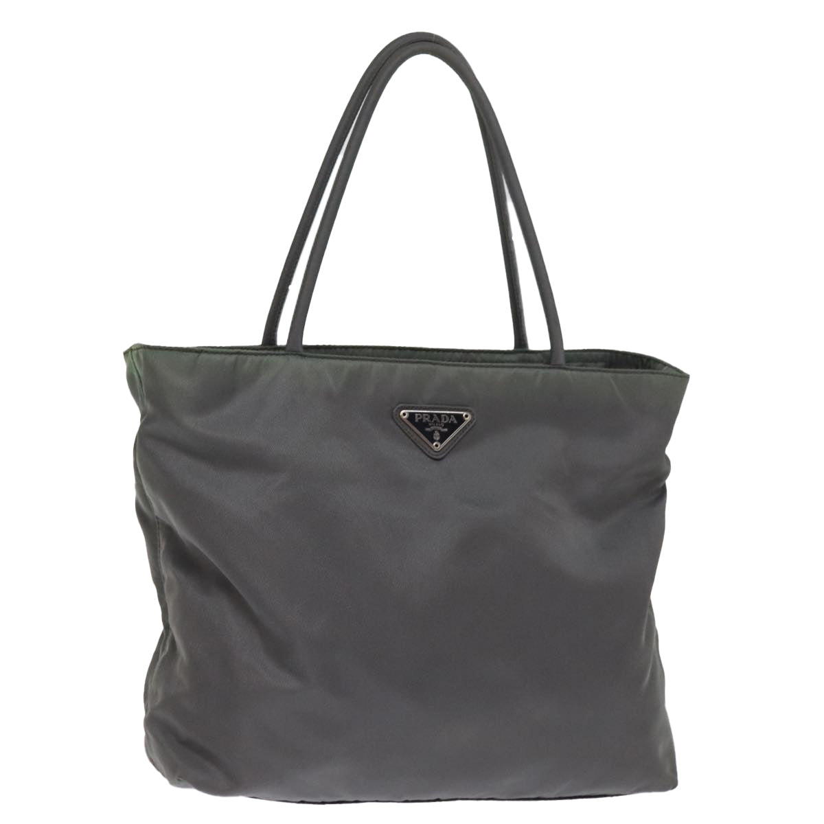 PRADA Hand Bag Nylon Gray bs14975