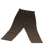 FENDI Zucca Canvas Pants Black Brownbs15018