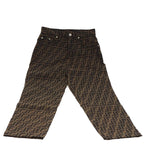 FENDI Zucca Canvas Pants Black Brownbs15018