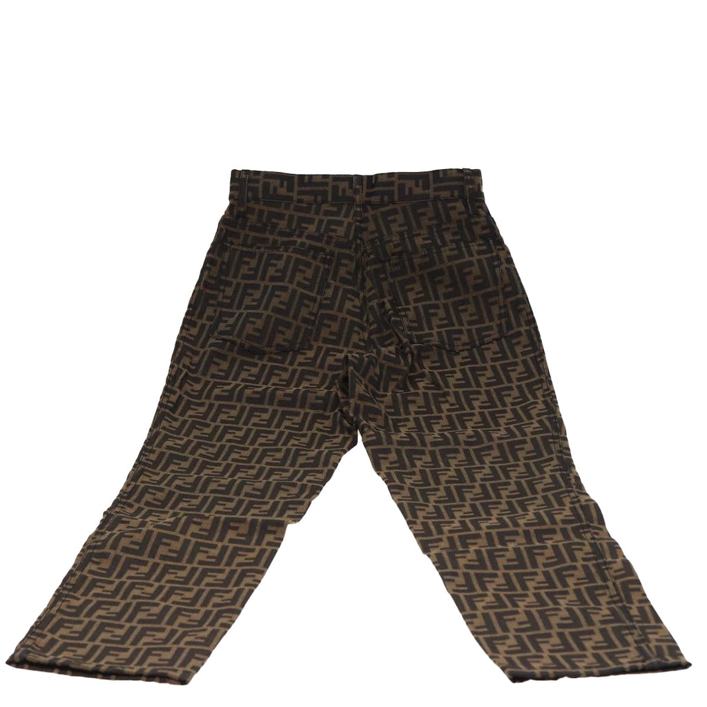 FENDI Zucca Canvas Pants Black Brownbs15018