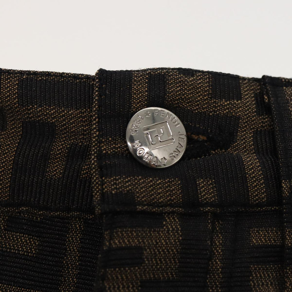 FENDI Zucca Canvas Pants Black Brownbs15018
