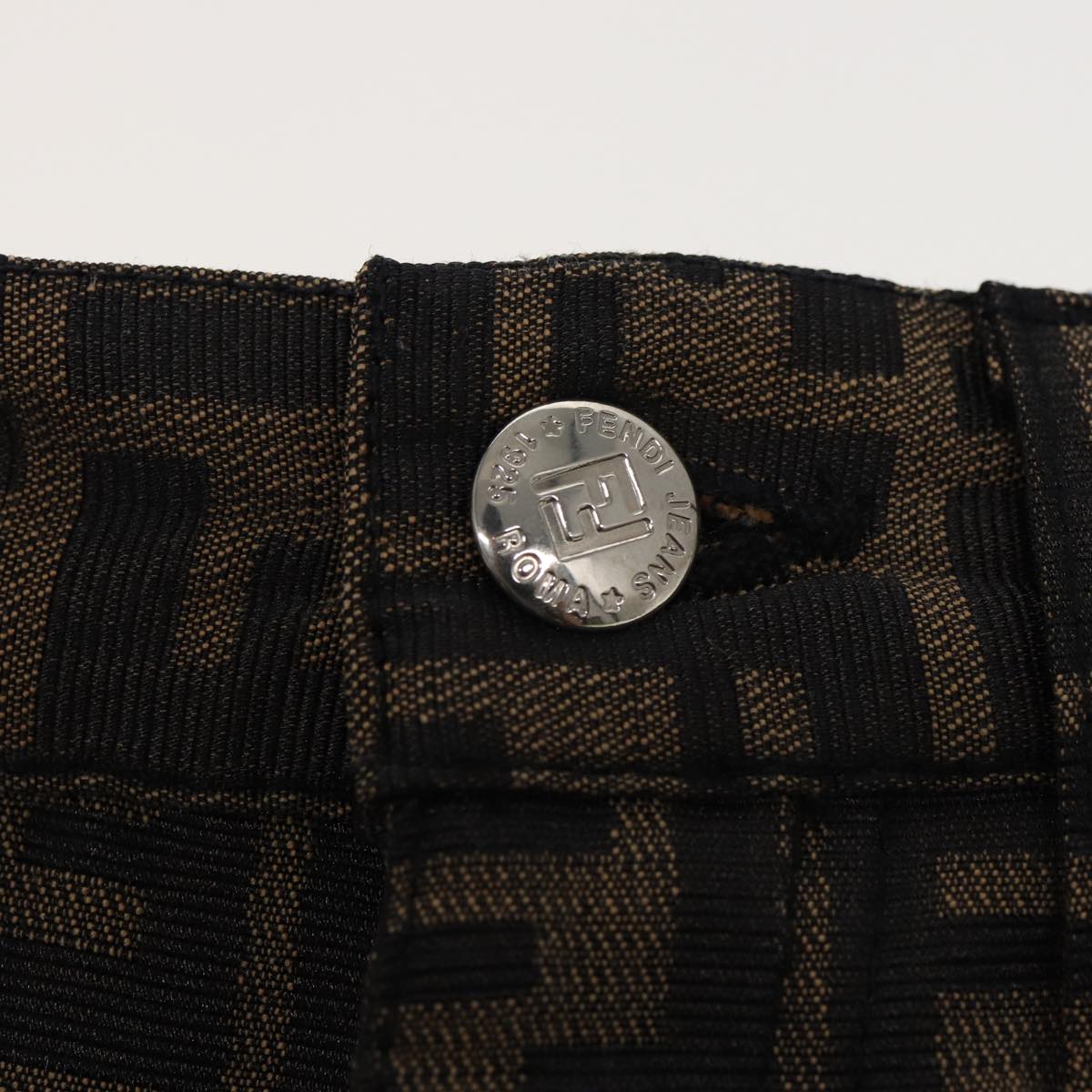 FENDI Zucca Canvas Pants Black Brownbs15018