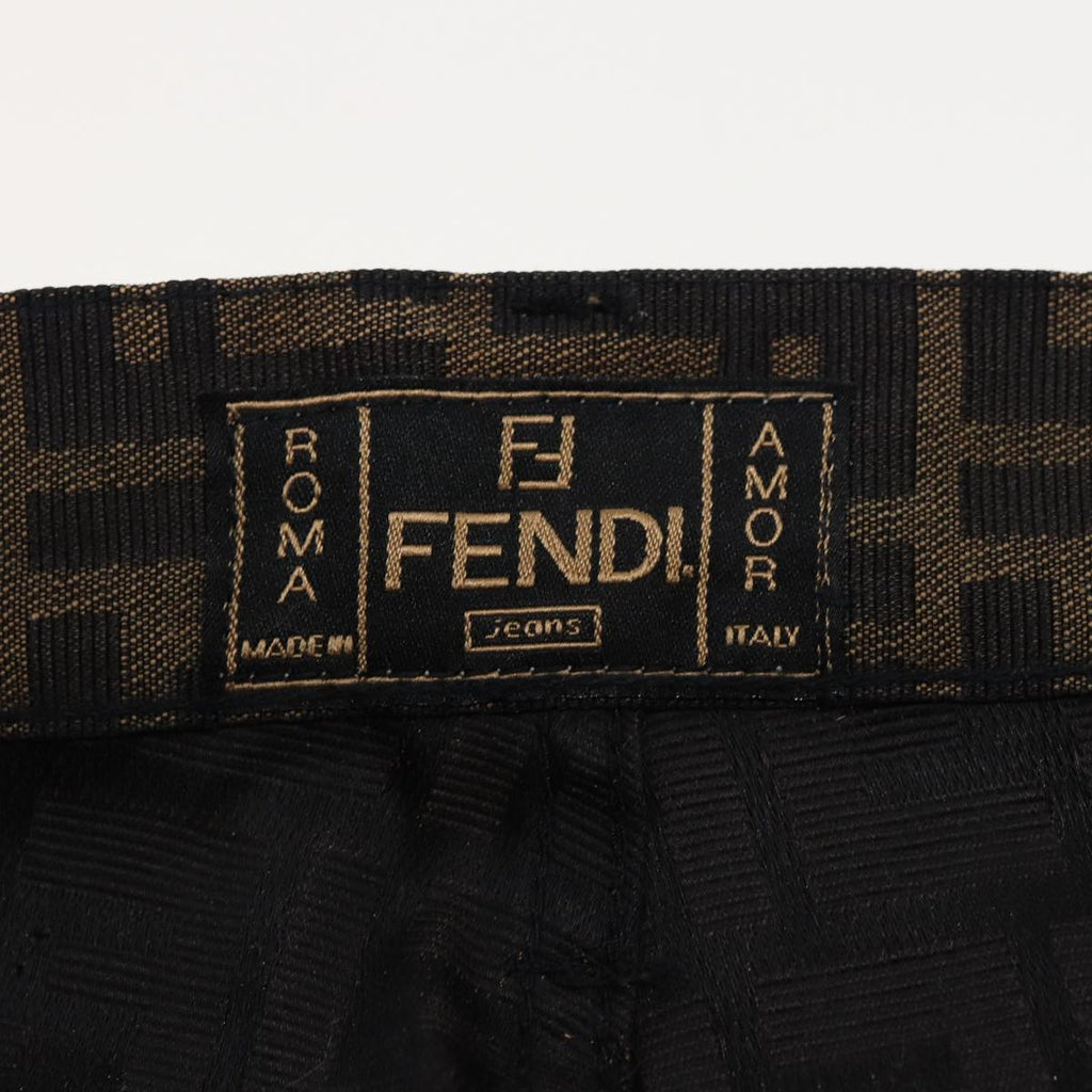 FENDI Zucca Canvas Pants Black Brownbs15018