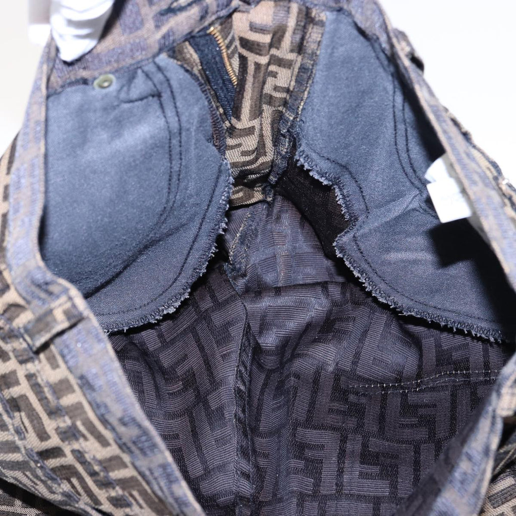 FENDI Zucca Canvas Pants Black Brownbs15018