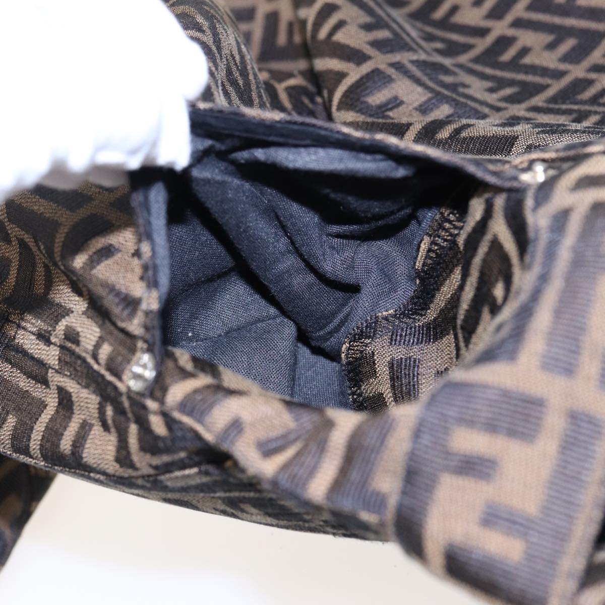 FENDI Zucca Canvas Pants Black Brownbs15018