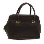 CELINE Hand Bag Nylon Brown  15033