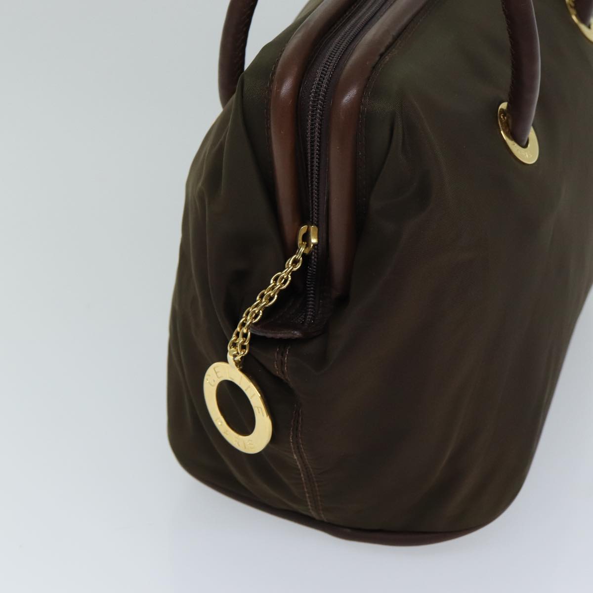 CELINE Hand Bag Nylon Brown  15033