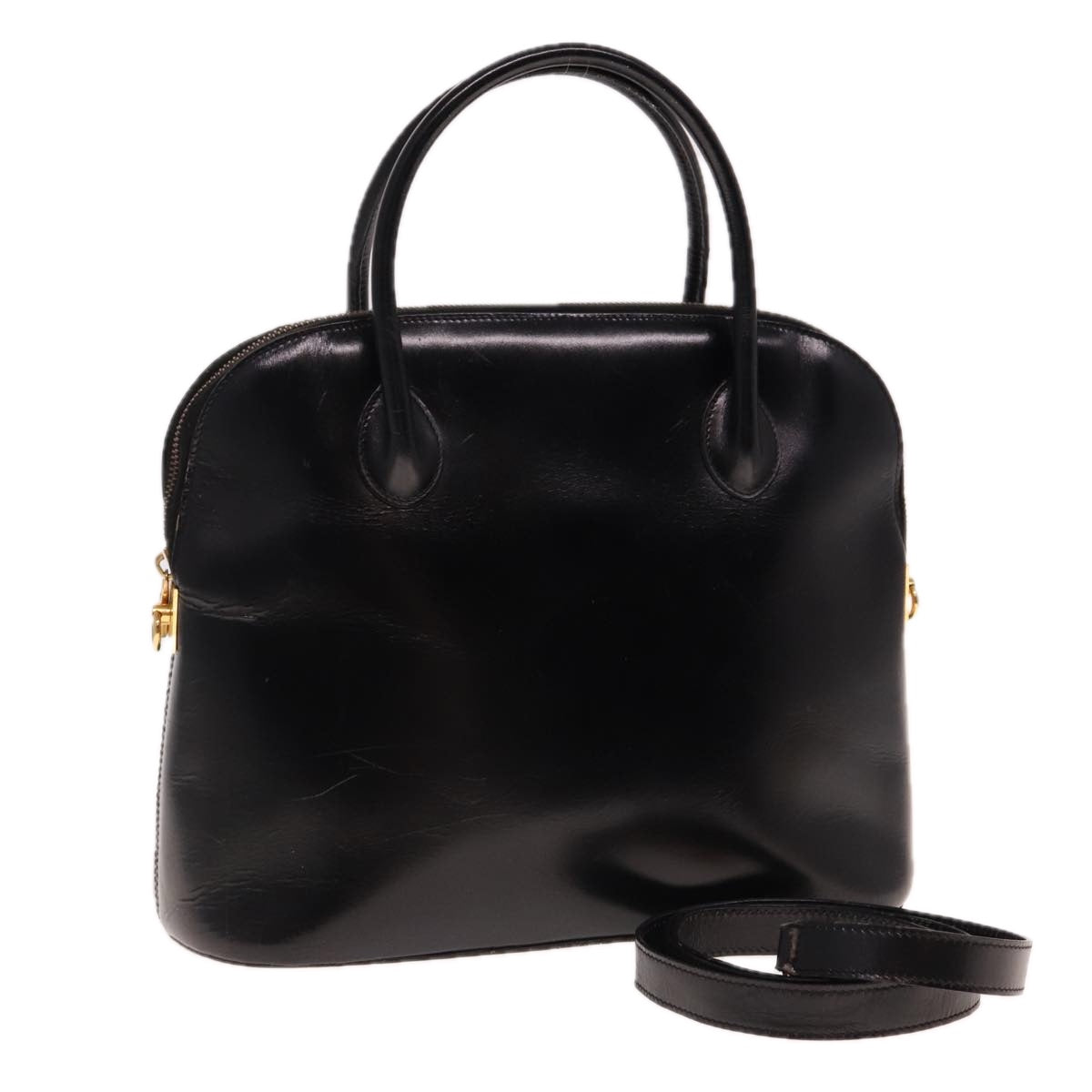 CELINE Hand Bag Leather 2way Black  15050