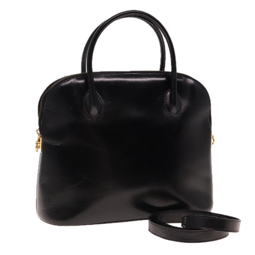 CELINE Hand Bag Leather 2way Black  15050