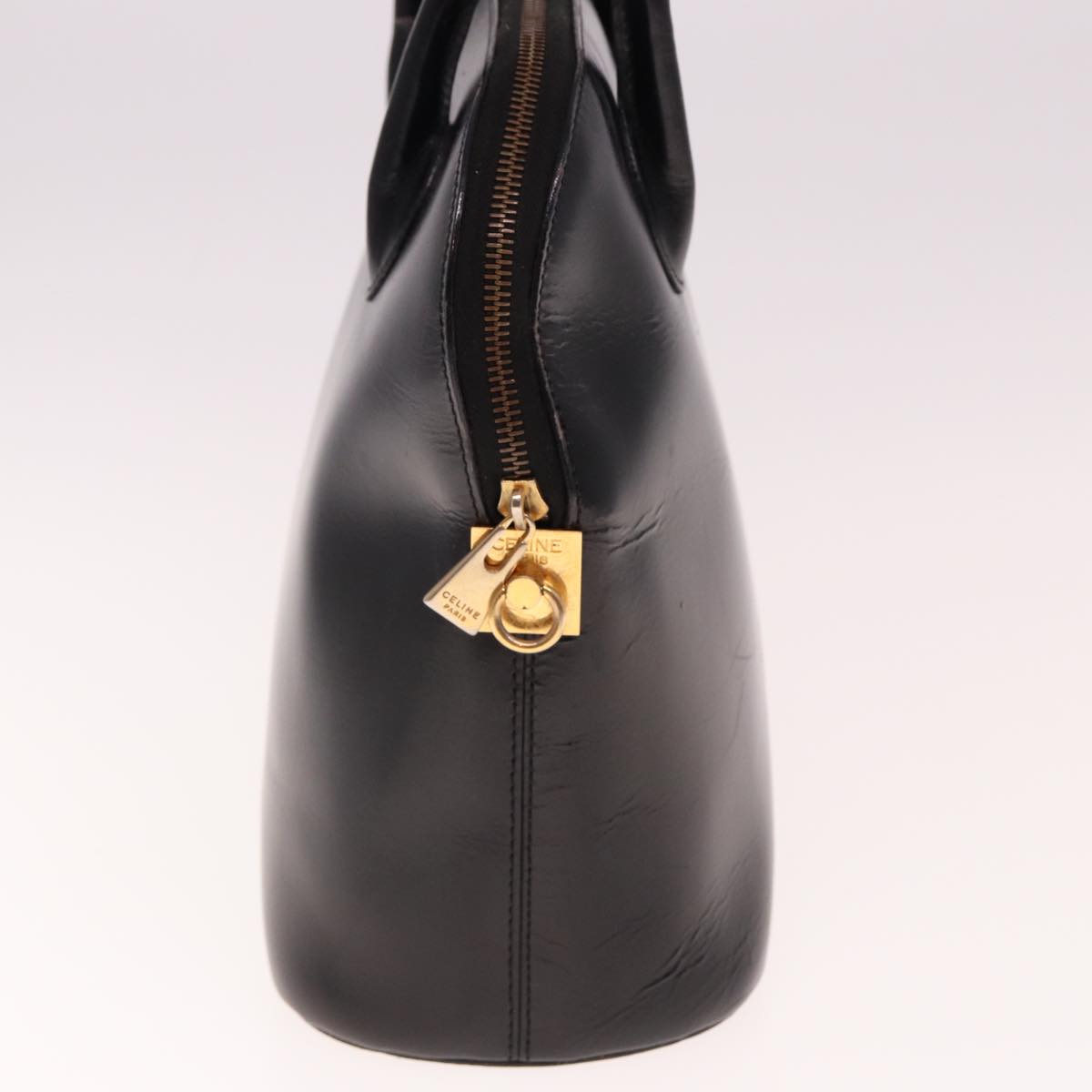 CELINE Hand Bag Leather 2way Black  15050