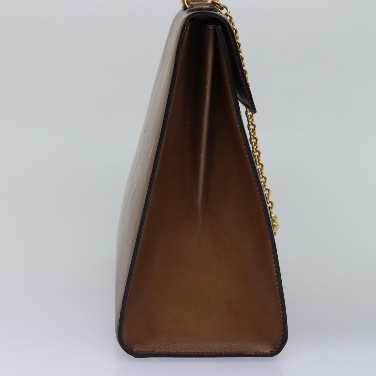 CELINE Hand Bag Leather Brown  15080