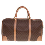 CELINE Macadam Canvas Boston Bag PVC Leather Brown  15177