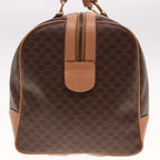 CELINE Macadam Canvas Boston Bag PVC Leather Brown  15177