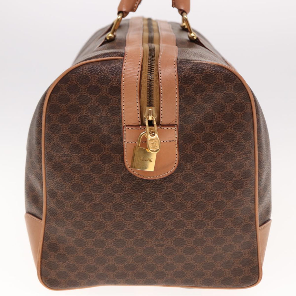 CELINE Macadam Canvas Boston Bag PVC Leather Brown  15177