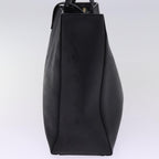 CELINE Hand Bag Leather Black  15278
