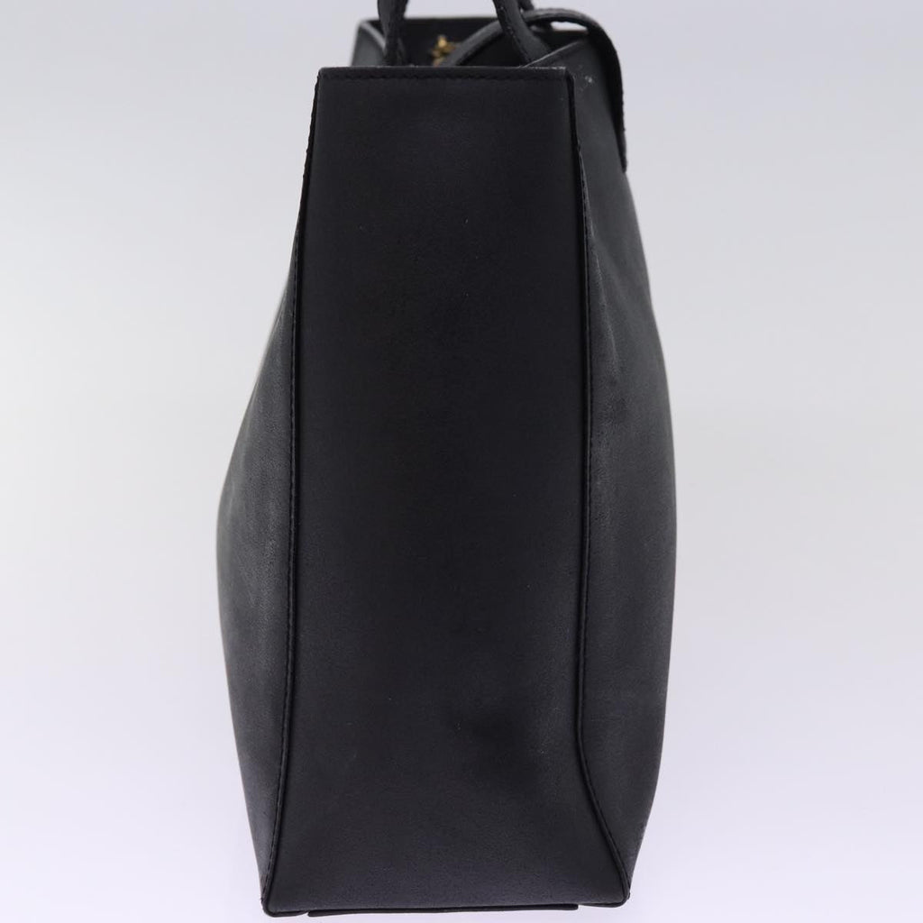 CELINE Hand Bag Leather Black  15278