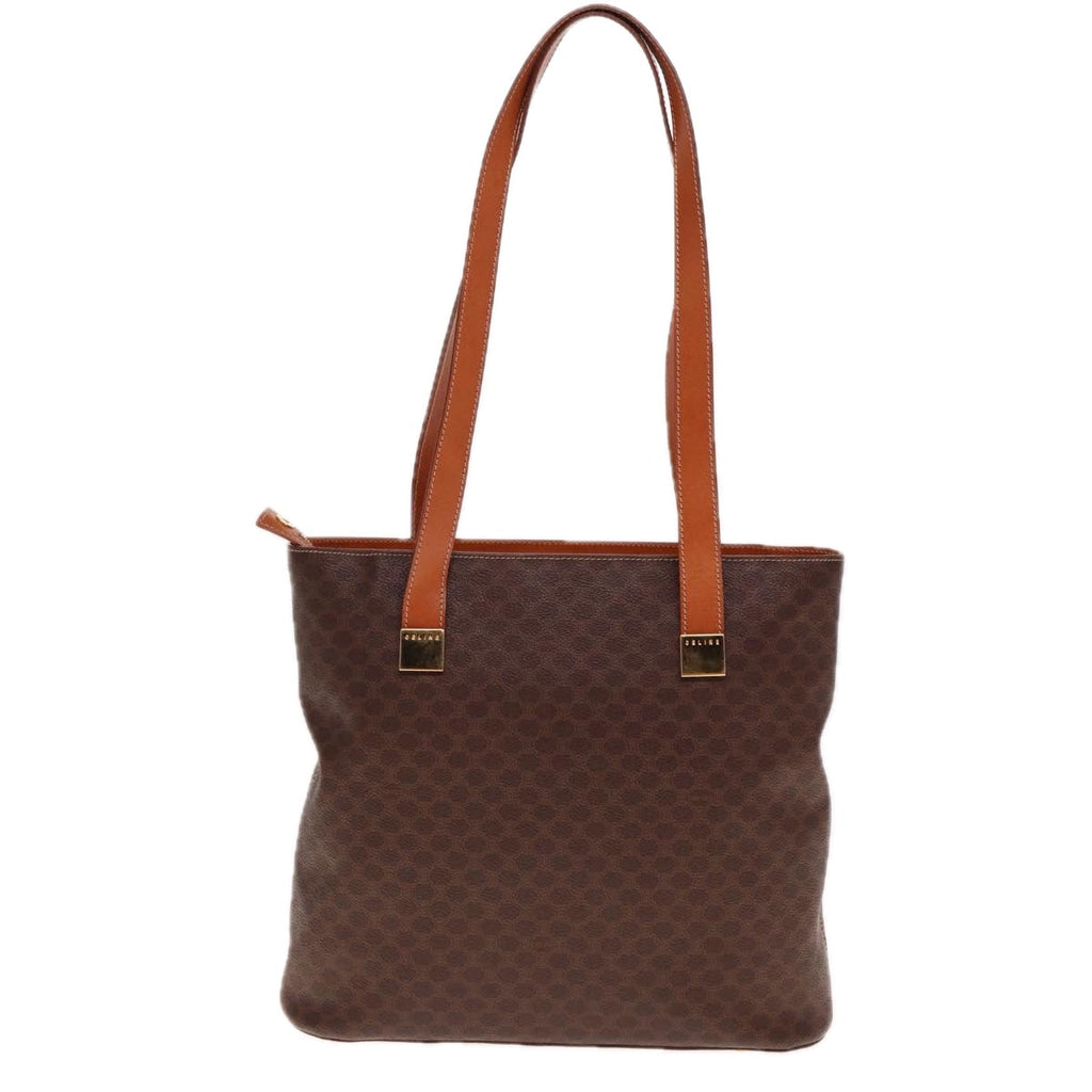 CELINE Macadam Canvas Tote Bag PVC Leather Brown  15280