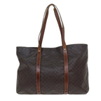 CELINE Macadam Canvas Tote Bag PVC Leather Brown  15311
