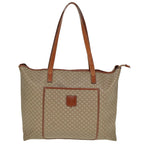 CELINE Macadam Canvas Tote Bag Leather Beige Brown  15313