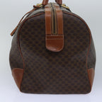 CELINE Macadam Canvas Boston Bag PVC Leather Brown  15395