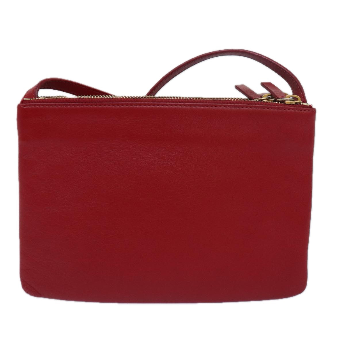 CELINE Trio Small Shoulder Bag Leather Red  15431