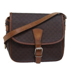 CELINE Macadam Canvas Shoulder Bag PVC Leather Brown  15468